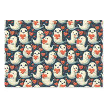 Ghosts Holding Hearts Valentine's Day 