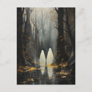 Ghosts in the Woods Halloween Postcard
