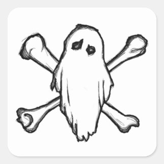GHOSTS N BONES SQUARE STICKER