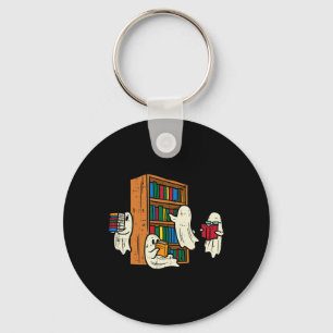 Ghosts Reading Books Teacher Halloween Librarian B Keychain