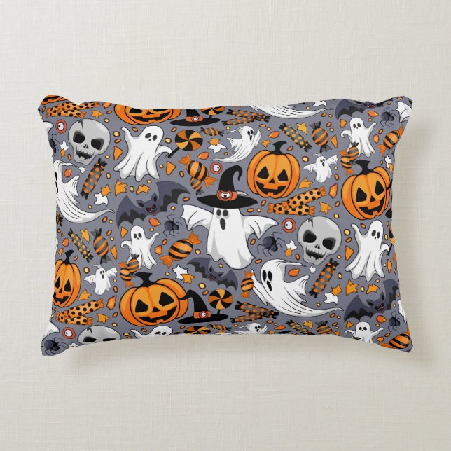 Ghosts Spooky and Creepy Cute Monsters Accent Pillow (Front)