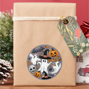 Ghosts Spooky and Creepy Cute Monsters Classic Round Sticker