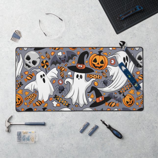 Ghosts Spooky and Creepy Cute Monsters Desk Mat (Workstation)