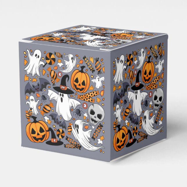 Ghosts Spooky and Creepy Cute Monsters Favor Box (Front Side)
