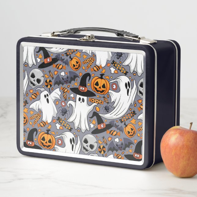 Ghosts Spooky and Creepy Cute Monsters Metal Lunch Box (In Situ)