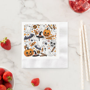 Ghosts Spooky and Creepy Cute Monsters Napkin