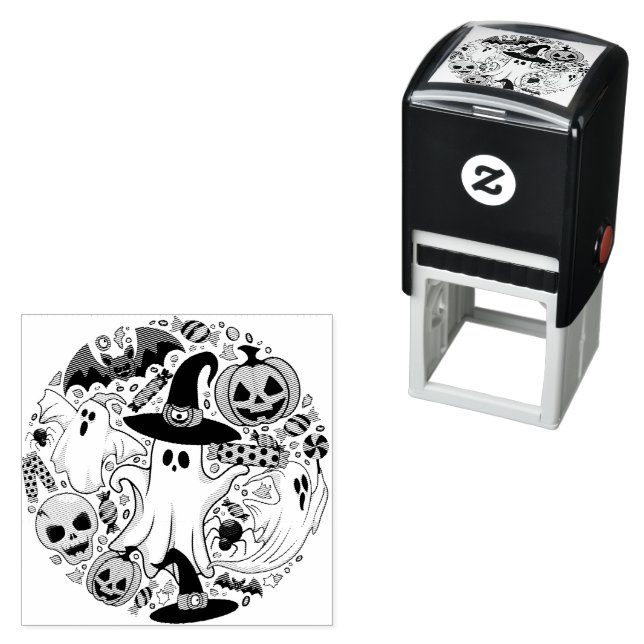 Ghosts Spooky and Creepy Cute Monsters Self-inking Stamp (In Situ)
