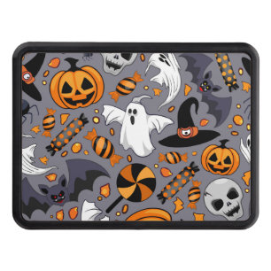 Ghosts Spooky and Creepy Cute Monsters Trailer Hitch Cover