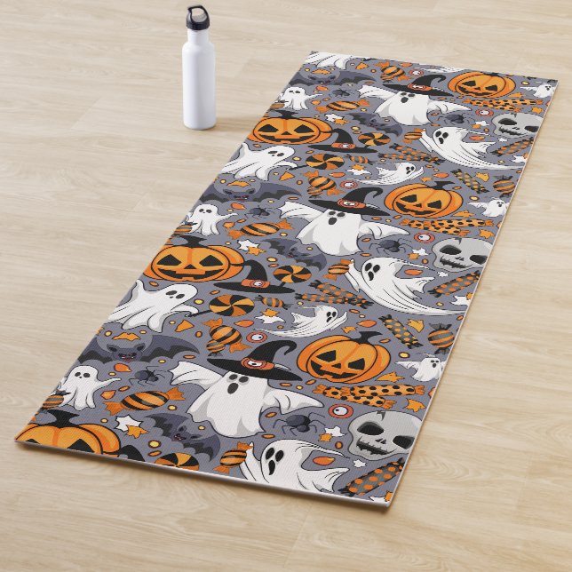 Ghosts Spooky and Creepy Cute Monsters Yoga Mat (In Situ)