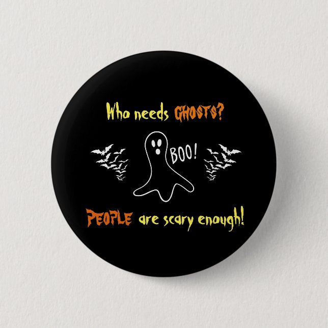 Ghosts vs. People 2 Inch Round Button (Front)