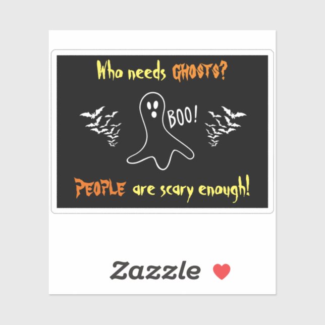 Ghosts vs. People Custom-Cut Vinyl Sticker (Sheet)