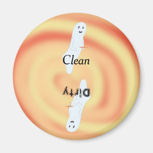 Ghosts yellow orange swirl dirty clean dishwasher magnet