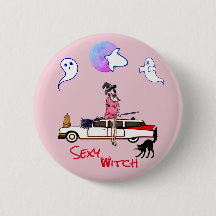 Ghosty Ghost Pink Halloween  Button