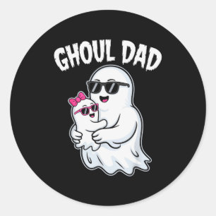 Ghoul Dad Shirt Men Daddy Soky Halloween Ghost Cos Classic Round Sticker