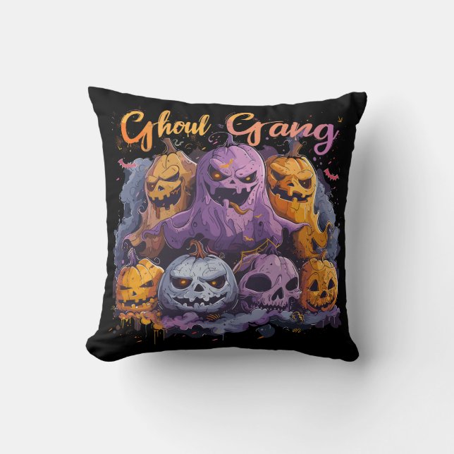 Ghoul Gang  | ExDesigner | Halloween Throw Pillow (Front)