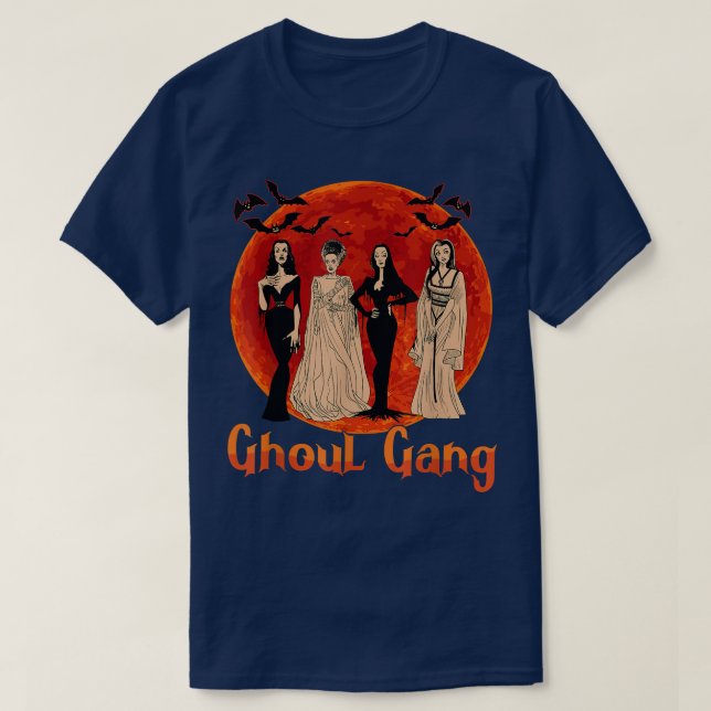 Ghoul Gang Horror Goth Queens Halloween Bride Funn T-Shirt (Design Front)