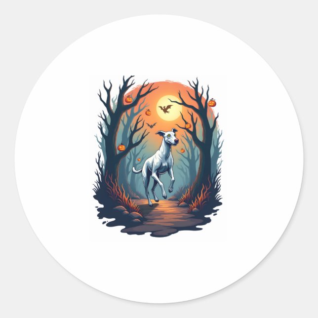 Ghoul Greyhound Dash Classic Round Sticker (Front)