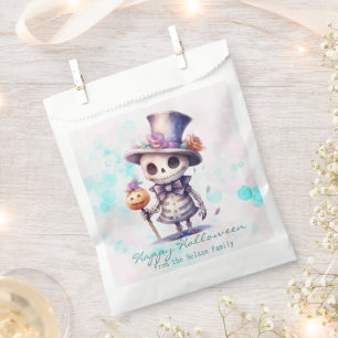 Ghoul in Top Hat and Bow Tie Happy Halloween Favour Bag