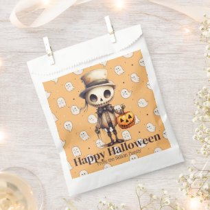 Ghoul in Top Hat Full Moon Bats Happy Halloween Favour Bag