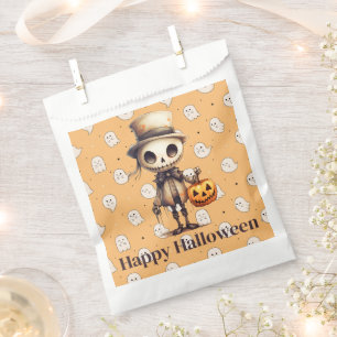 Ghoul in Top Hat Full Moon Bats Happy Halloween Favour Bag