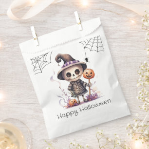 Ghoul in Witches Hat Spiderwebs Happy Halloween Favour Bag