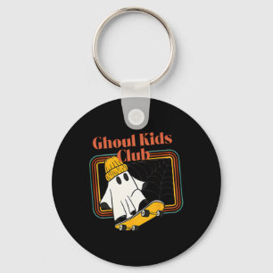 Ghoul Kids Club Skater Halloween Cool Ghost Skateb Keychain