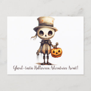 Ghoul-tastic Halloween Adventures Await Halloween Holiday Postcard