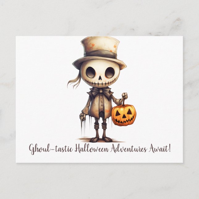 Ghoul-tastic Halloween Adventures Await Halloween Holiday Postcard (Front)