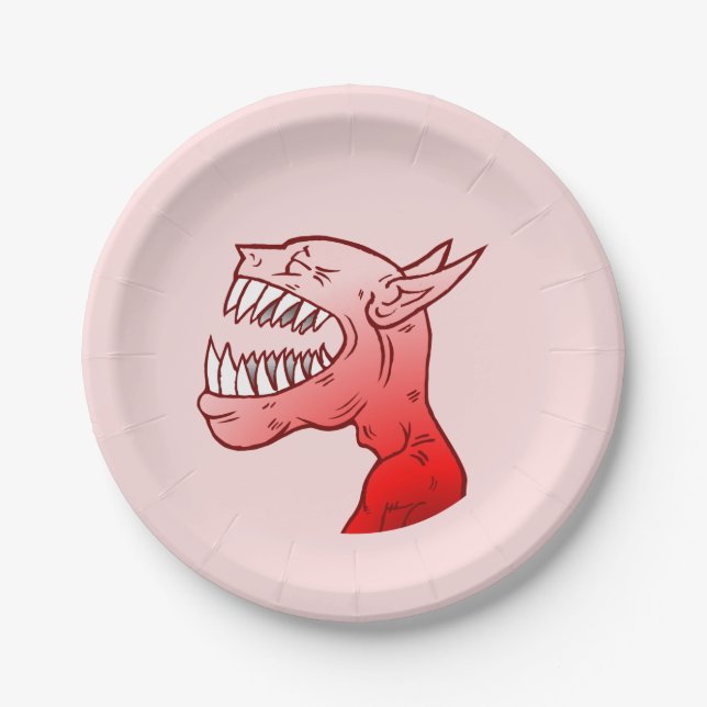 Ghoul with a nice laugh paper plate (Front)