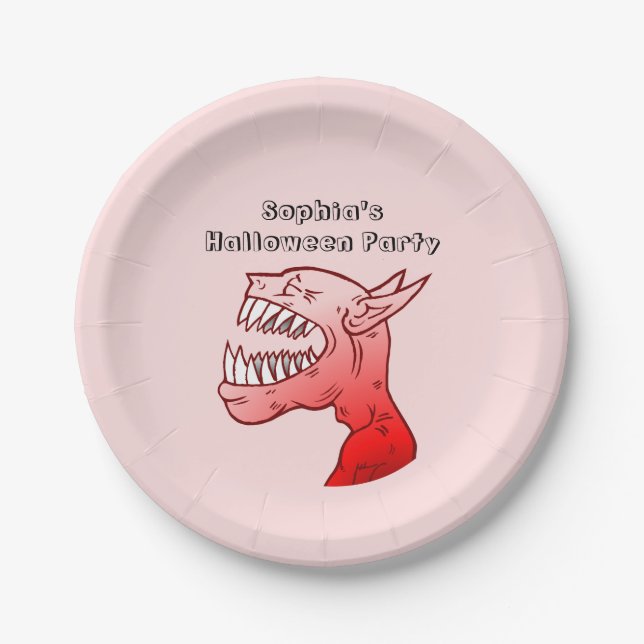 Ghoul with a nice laugh paper plate (Front)