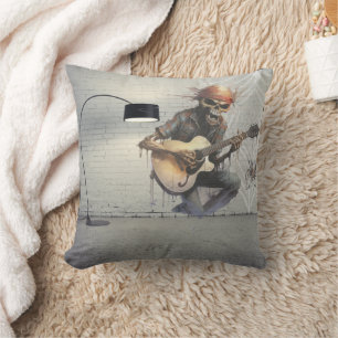 Ghoulish Gallery: Halloween Wall Decor Throw Pillow