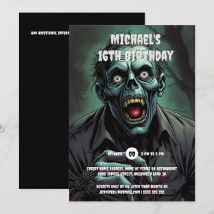 Ghoulish ghoul vampire monster spooky adults invitation