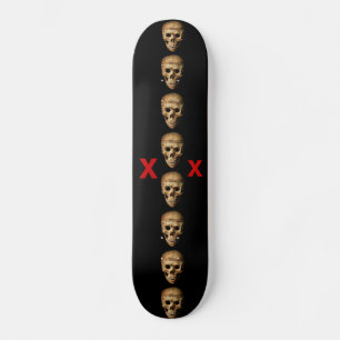 Ghoulish Grinning Skull Skateboard