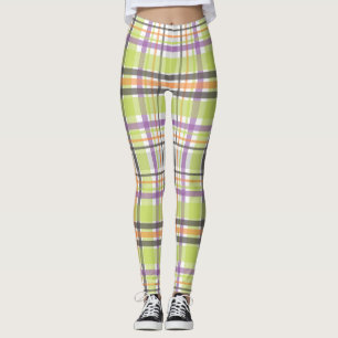 Ghoulish Pastel Plaid High-Waisted Leggings