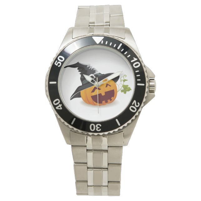 Ghoulishly Chic Halloween Stainless Steel Bracelet Watch (Front)