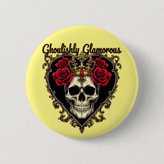 Ghoulishly Glamourous, Halloween Elegance Design 2 Inch Round Button