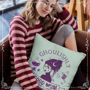Ghoulishly Good Mom Throw Pillow