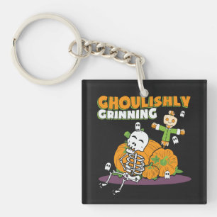 Ghoulishly Grinning Halloween Ghoul Keychain