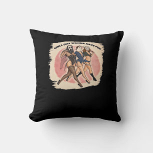 Ghouls Just To Have Fun Throw Pillow