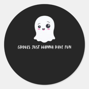 Ghouls Just Wanna Have Fun Boo-tiful Autumn Classic Round Sticker