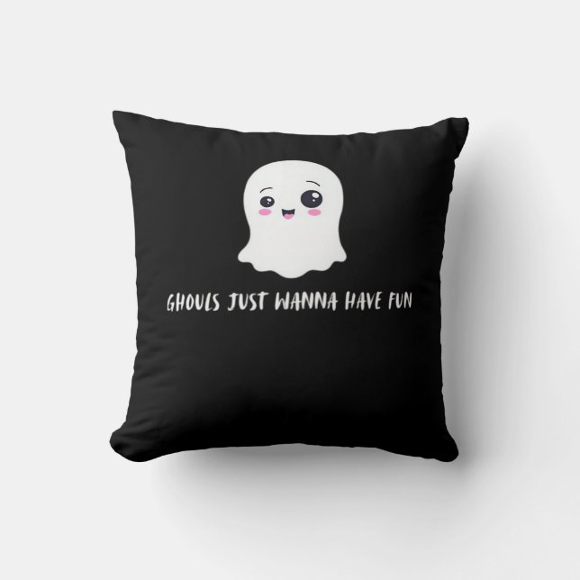 Ghouls Just Wanna Have Fun Boo-tiful Autumn Throw Pillow (Front)