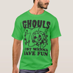 Ghouls Just Wanna Have Fun Dabbing Retro Halloween T-Shirt
