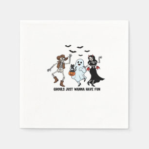 Ghouls Just Wanna Have Fun - Dancing Skeleton Spoo Napkin