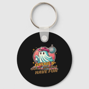 Ghouls Just Wanna Have Fun Disco Design For Hallow Keychain
