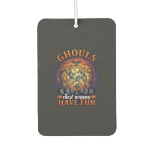 Ghouls Just Wanna Have Fun Ghosts Cemetery Pumpkin Air Freshener
