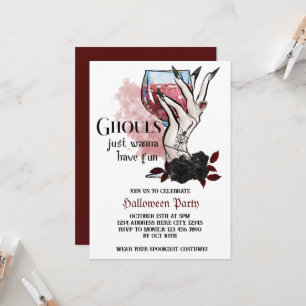 Ghouls Just Wanna Have Fun Halloween Birthday Invitation