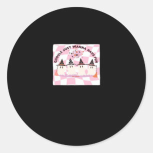 Ghouls Just Wanna Have Fun Halloween Design Trendi Classic Round Sticker