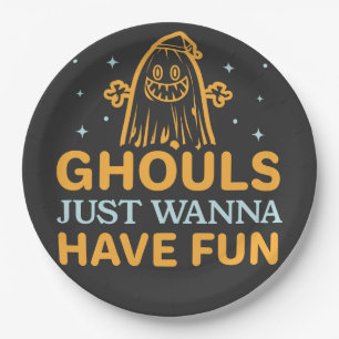 Ghouls Just Wanna Have Fun! Halloween Paper Plate