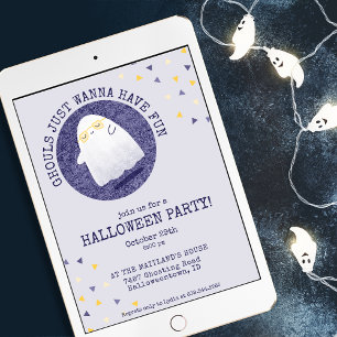Ghouls Just Wanna Have Fun Halloween Party Invitation
