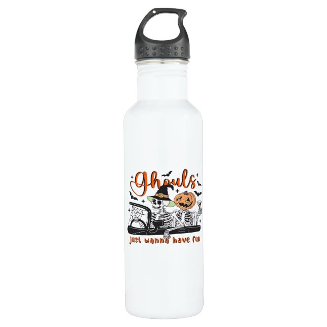 Ghouls Just Wanna Have Fun – Halloween Skeletons D 710 Ml Water Bottle (Front)